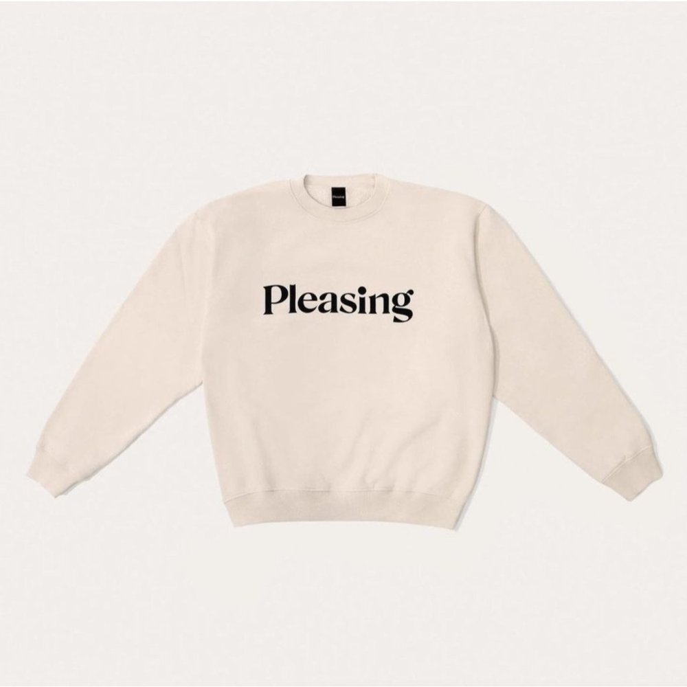 PLEASING BY HARRY STYLES CREAM CREWNECK SWEATSHIRT